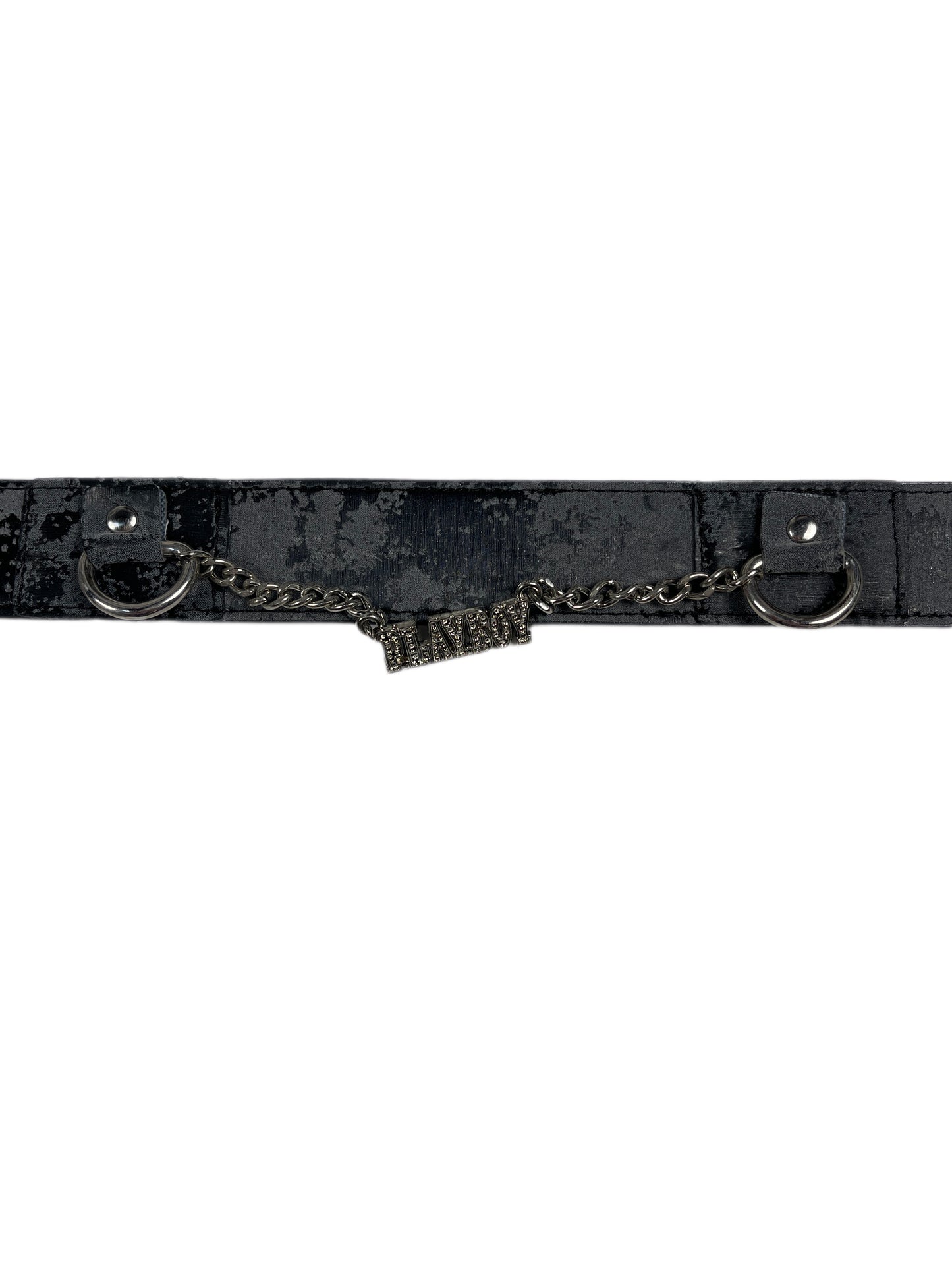 Y2k Playboy Belt Black Gray 2004