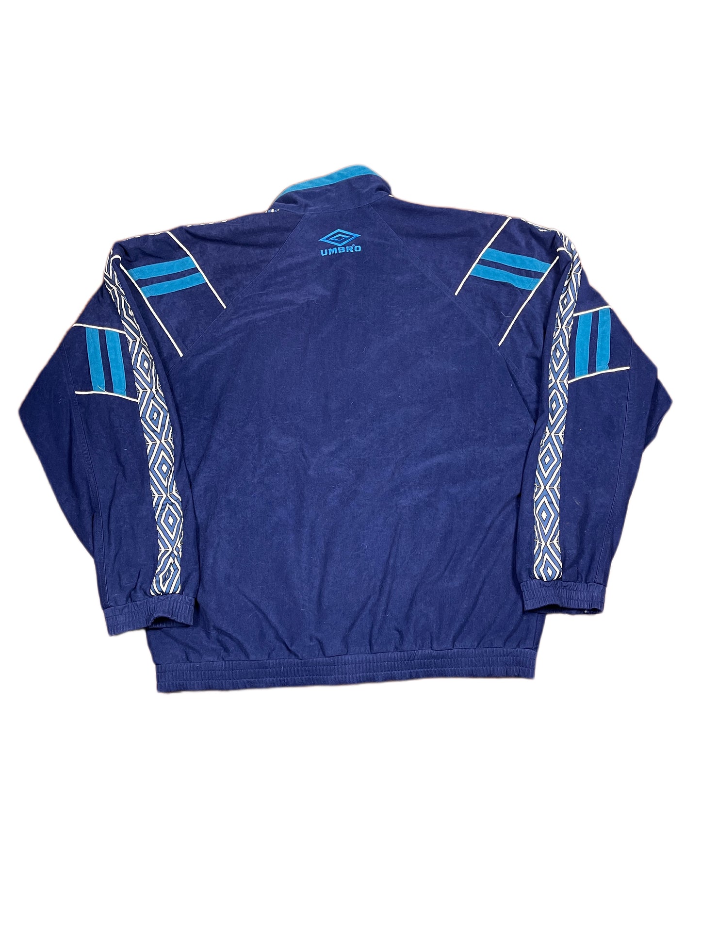 Vintage 1990s Umbro Velur Sport Jacket Blue L