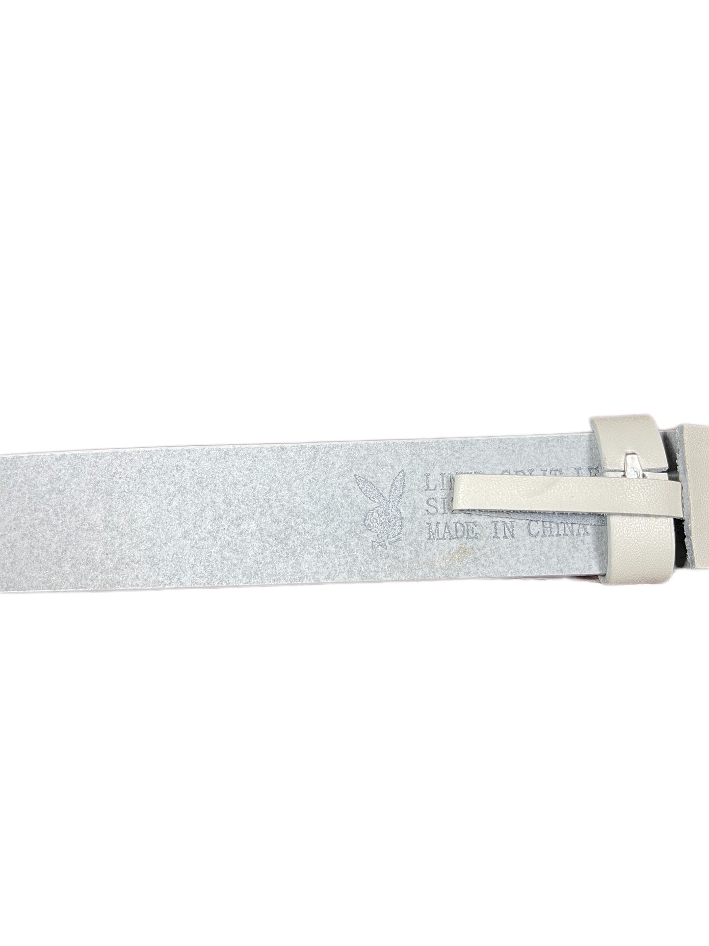 Y2k Playboy Leather Belt White 2004