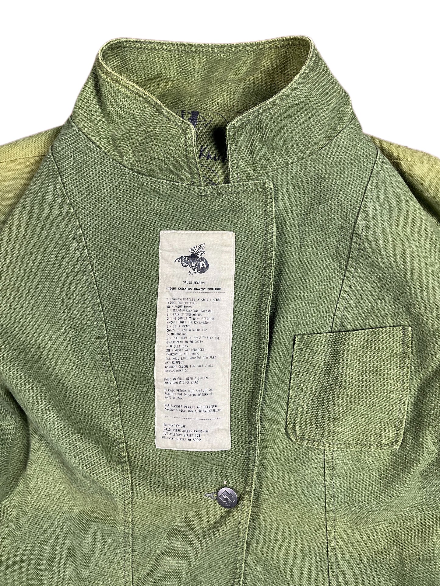 Y2k Tight Knickers Denim Jacket Green - S