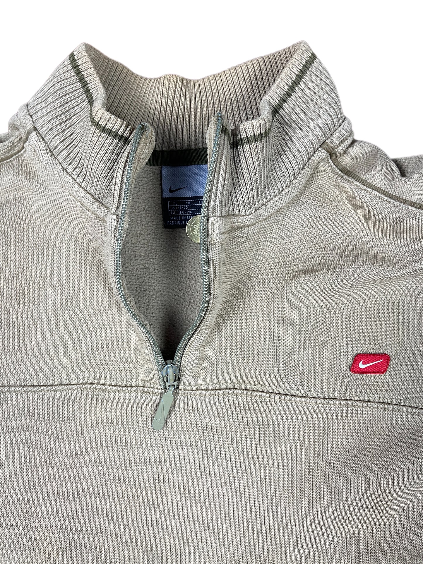 Vintage Nike Zip Sweatshirt Beige - S