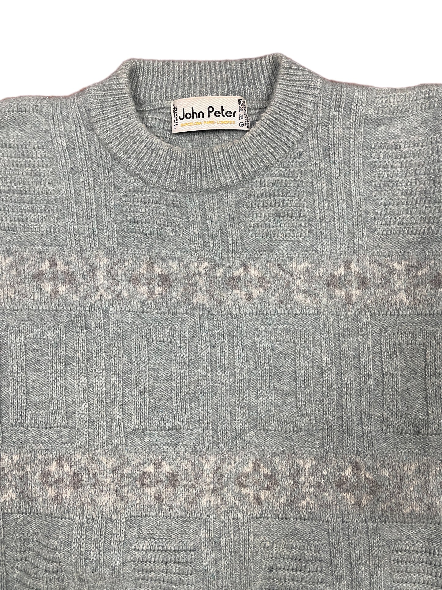 Vintage John Peter Knitted Sweatshirt Turquoise - M