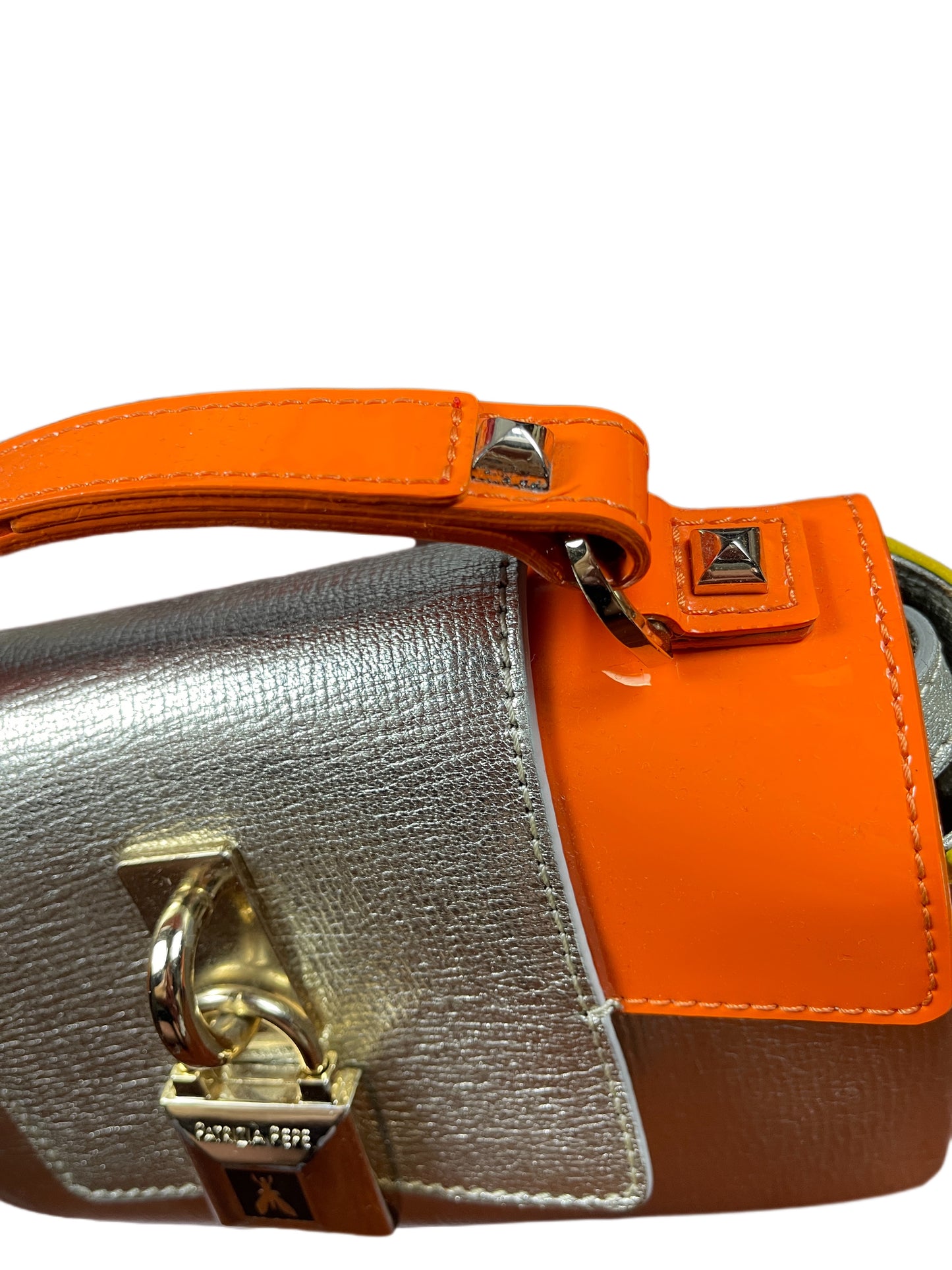 Patrizia Pepe Leather Handbag Silver Multicolor