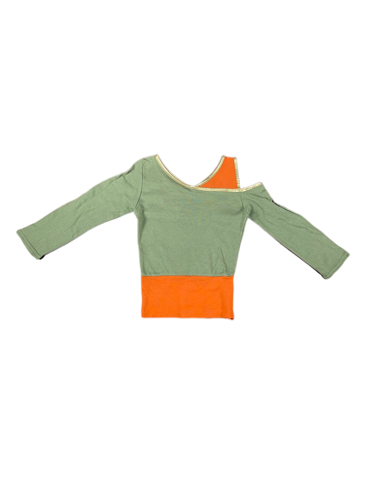 Y2k Long Sleeve Top Olive Green - XS/S