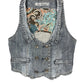 Y2k Mas Fashion Sleeveless Denim Top Blue - L