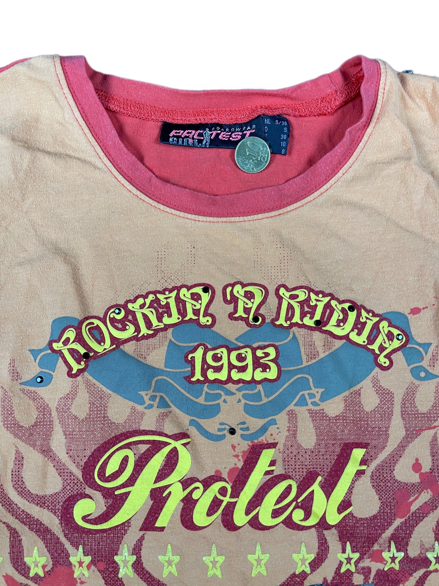 Y2k Protest Sleeveless Top Orange - S