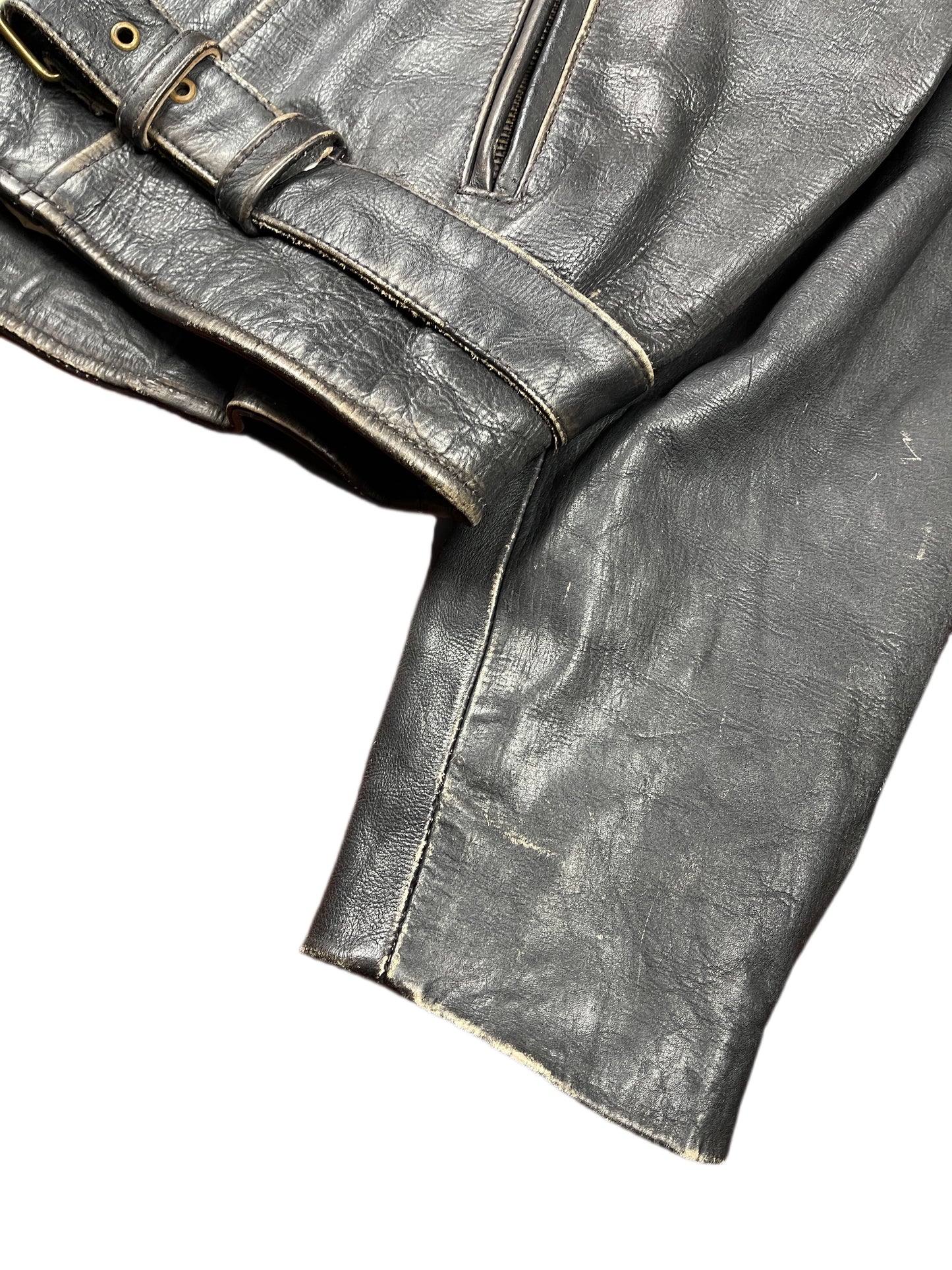 Vintage US Force Bomber Leather Jacket Black L