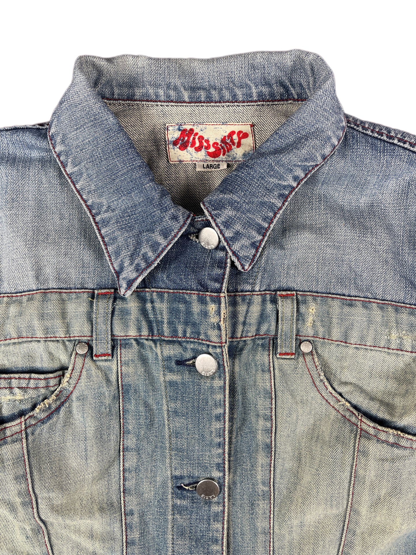 Y2k Miss Sixty Denim Jacket Phantom Pocket Blue - L
