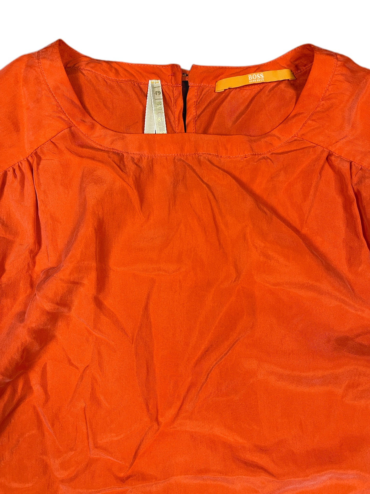 Hugo Boss Silk Long Sleeve Top Orange - M