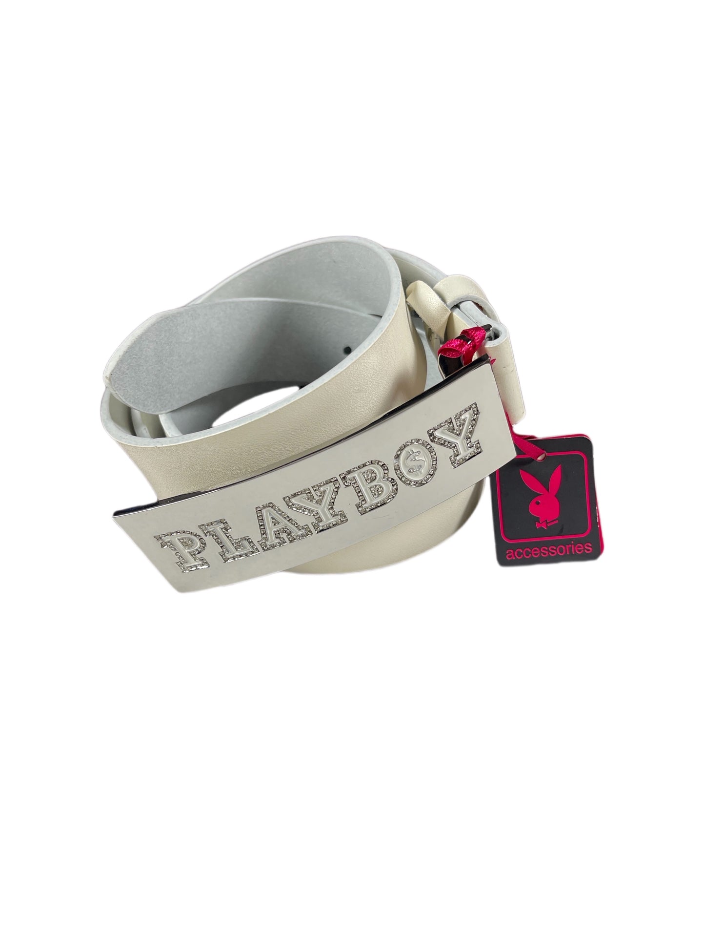 Y2k Playboy Plug Belt White 2004