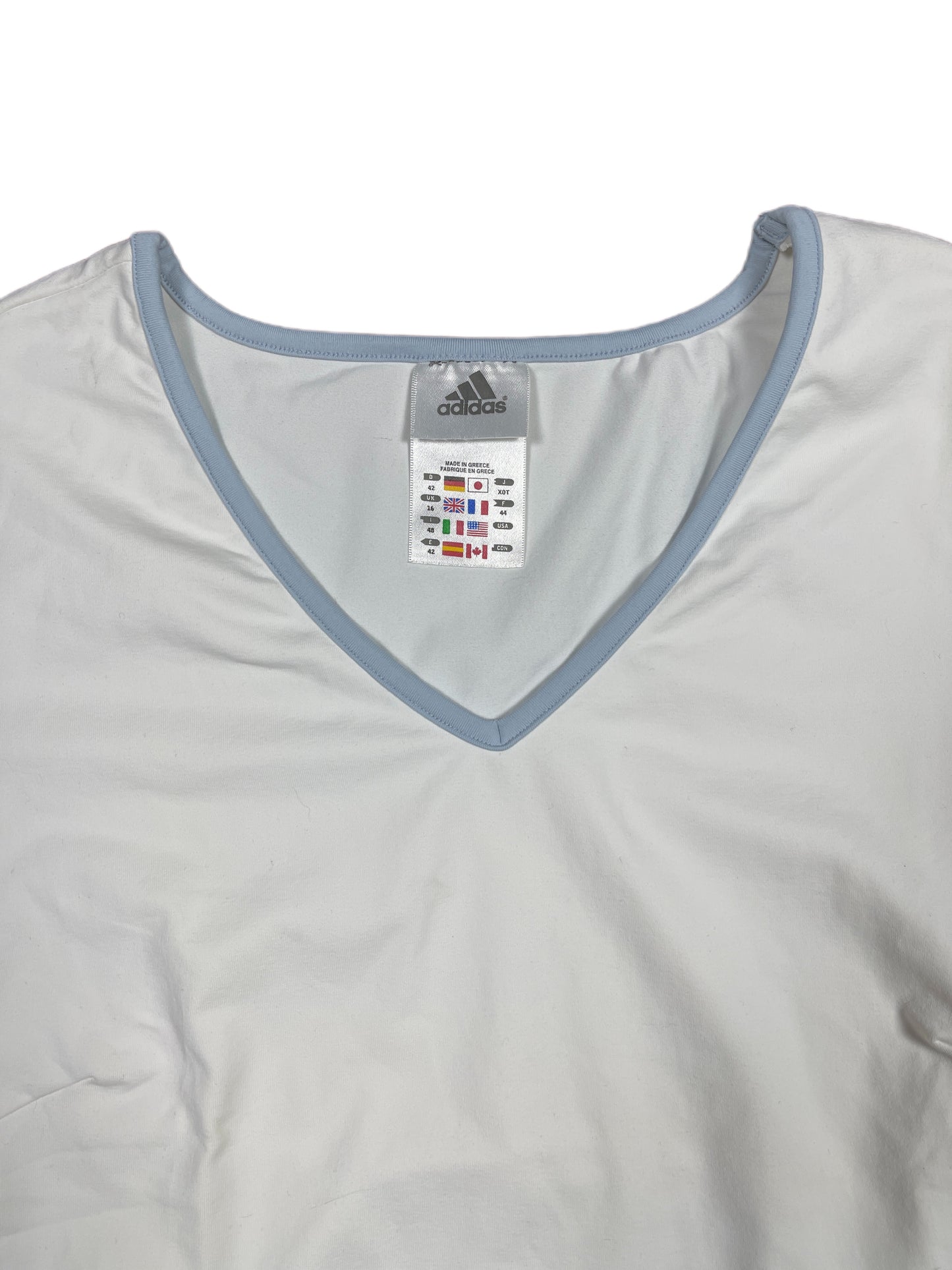 Y2k 2004 Adidas Short Sleeve Sport Top White XL