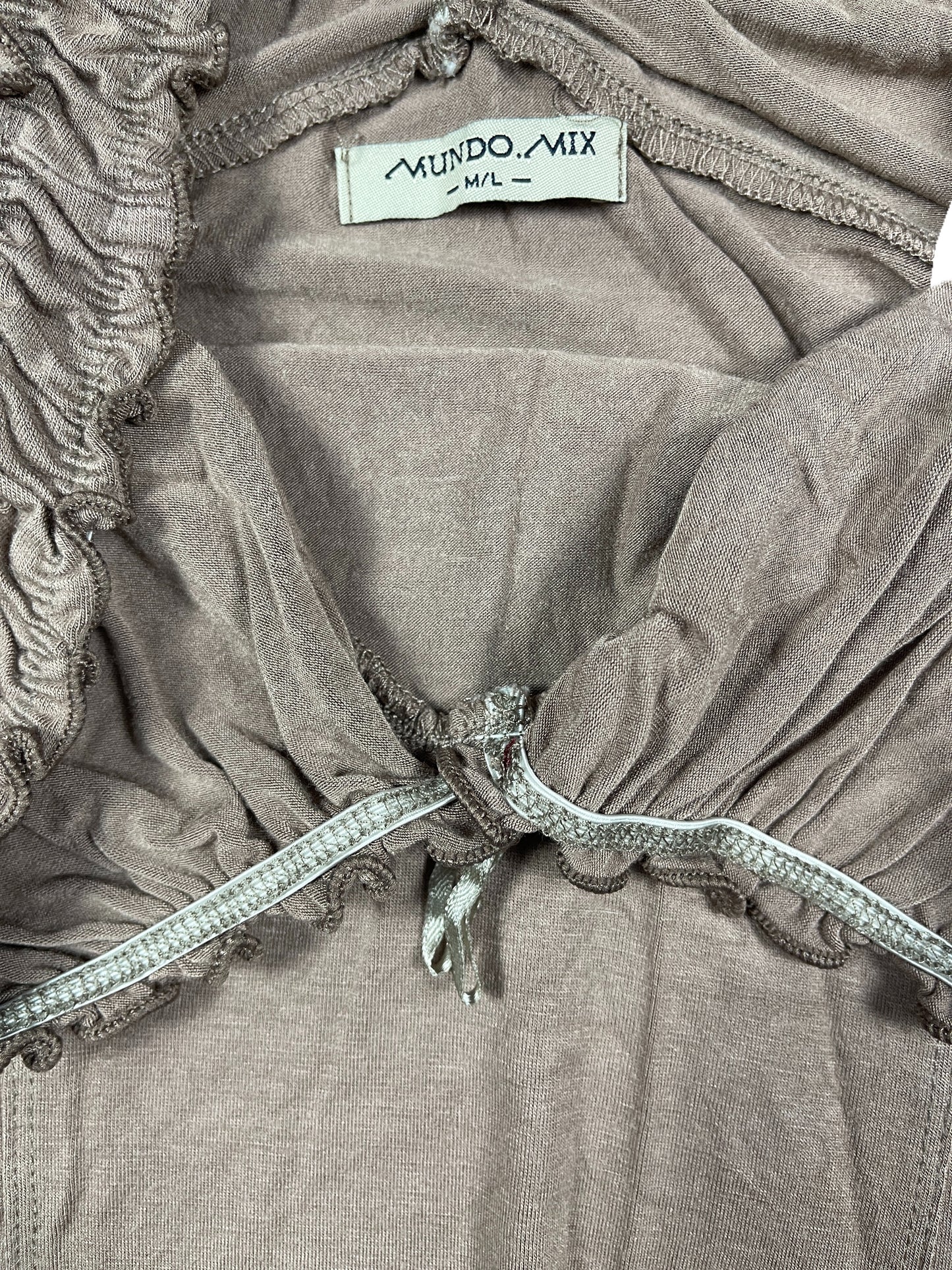 Y2k Mundo Mix Sleeveless Top Brown - M/L