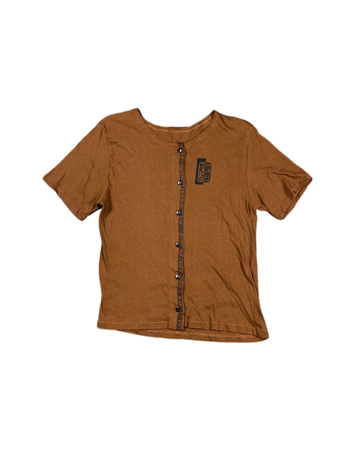 Vintage Short Sleeve Top Brown - M