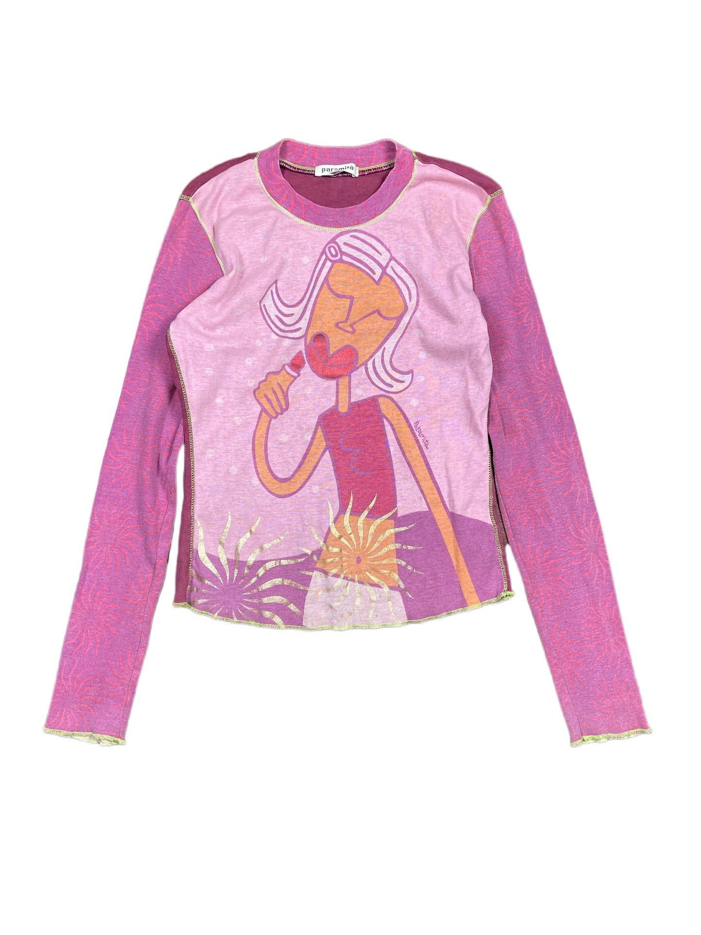 Y2k Paramita 2000s Long Sleeve Top Pink S