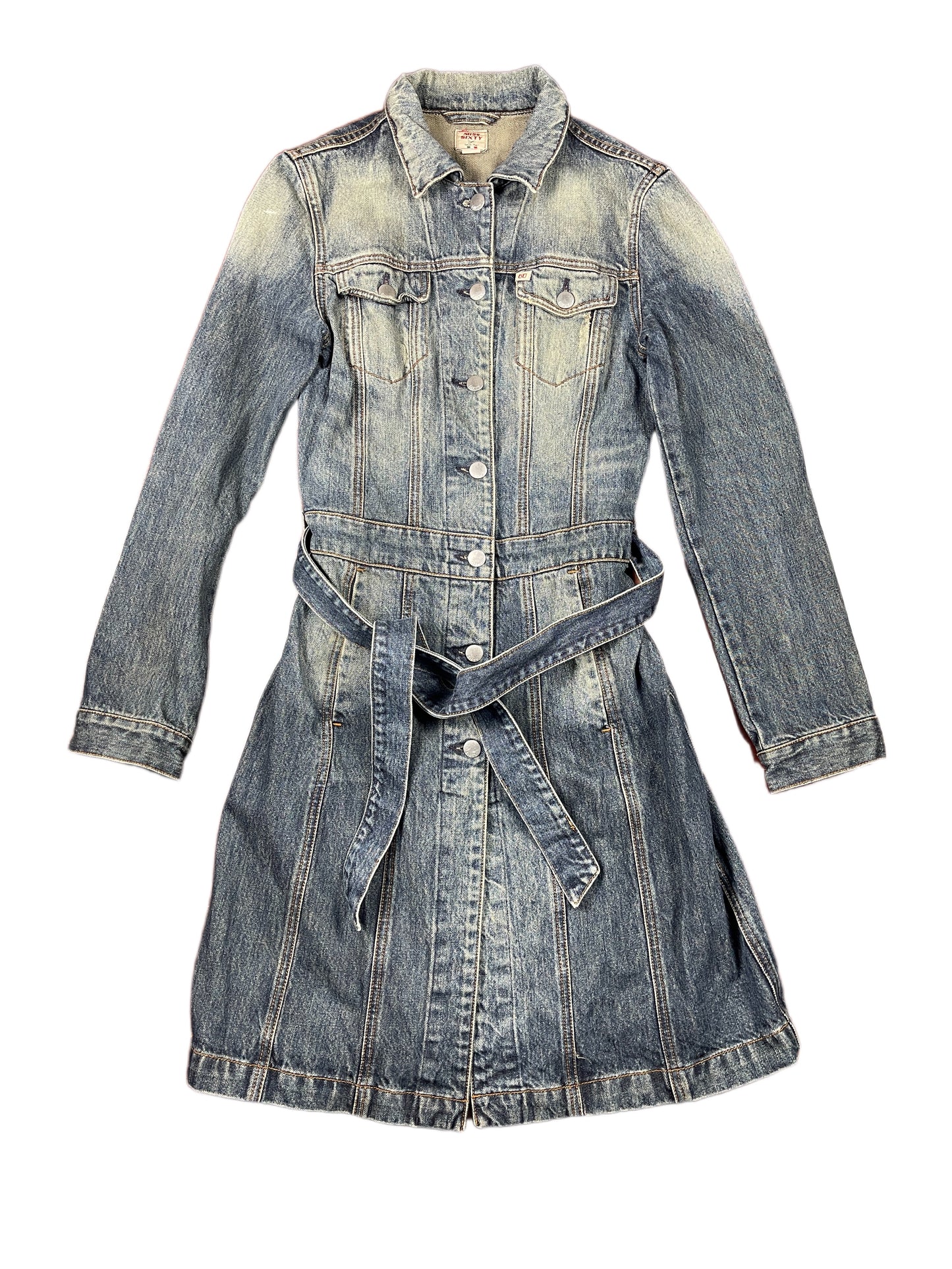 Y2k Miss Sixty Denim Long Sleeve Dress S