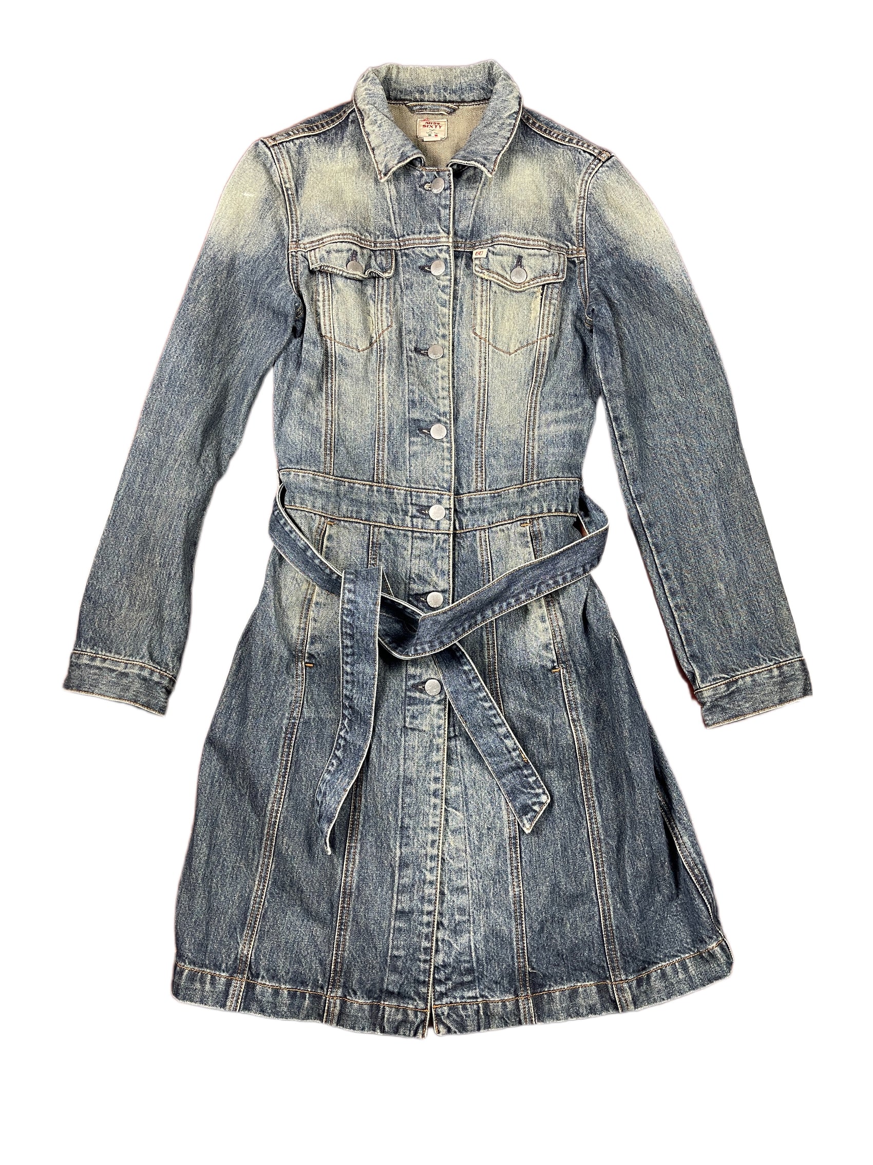 Y2k Miss Sixty Denim Long Sleeve Dress S
