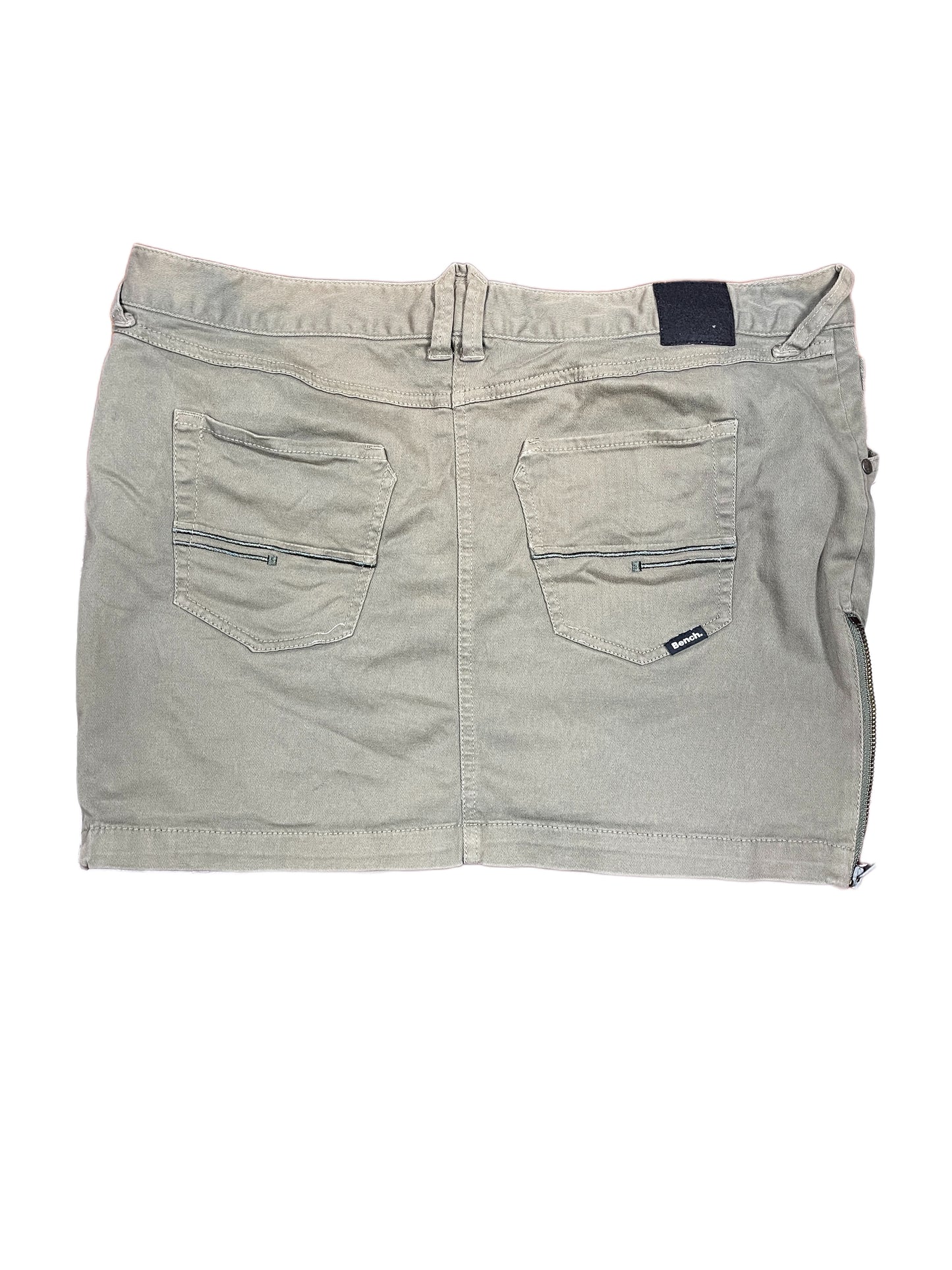 Y2k Bench Skirt Khaki - L