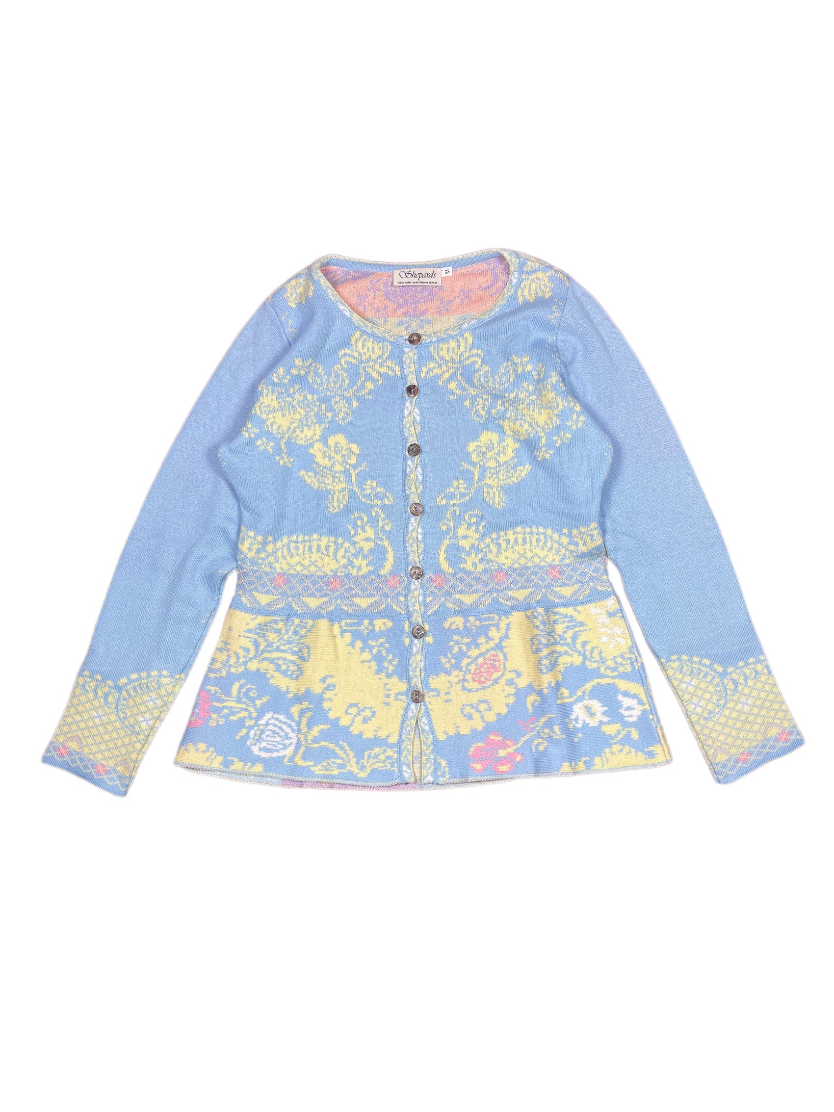 Shepards Knitted Sweatshirt Blue Yellow - M