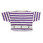 Vintage Reebok Crop T-Shirt White Purple - S