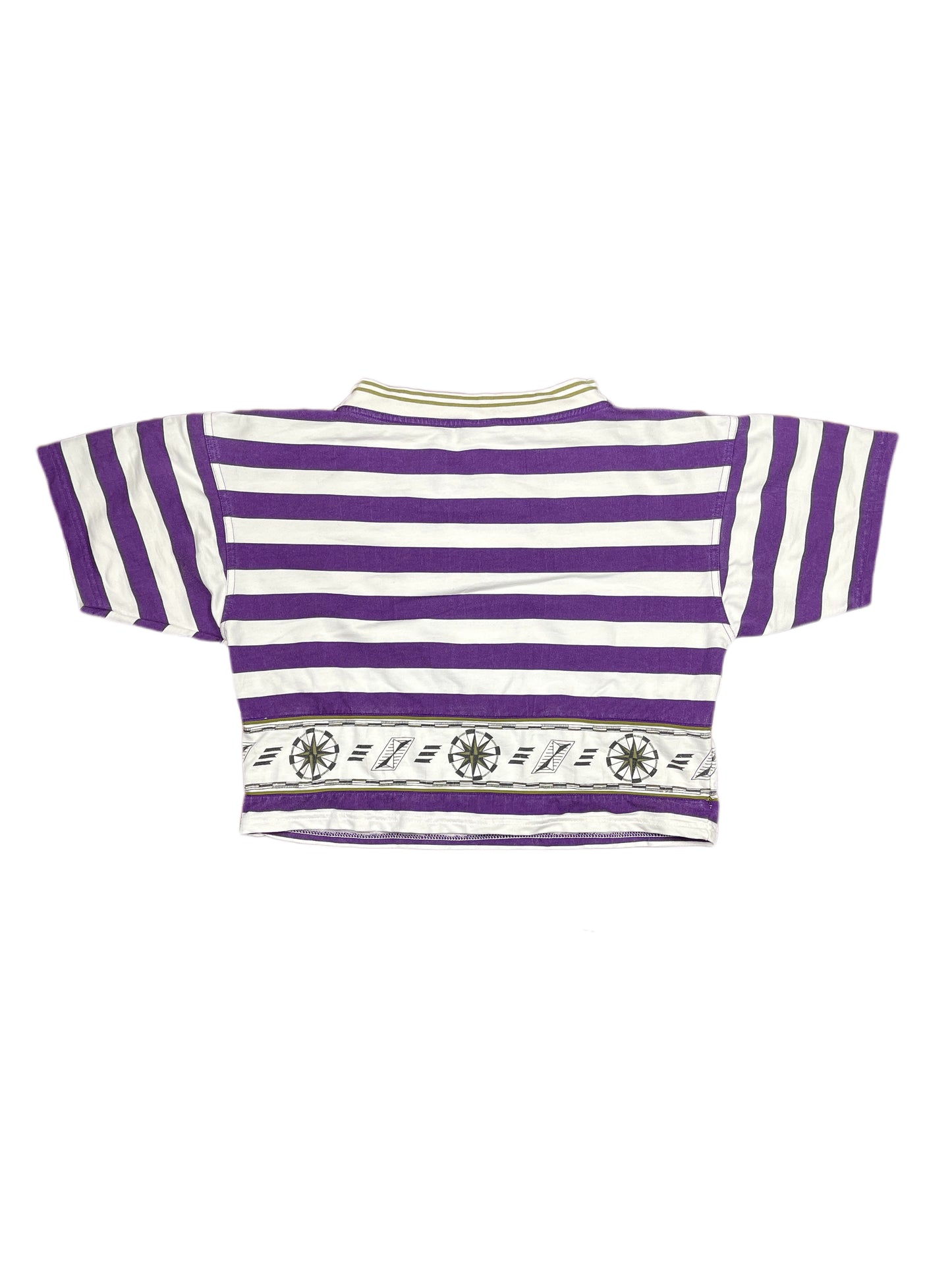 Vintage Reebok Crop T-Shirt White Purple - S