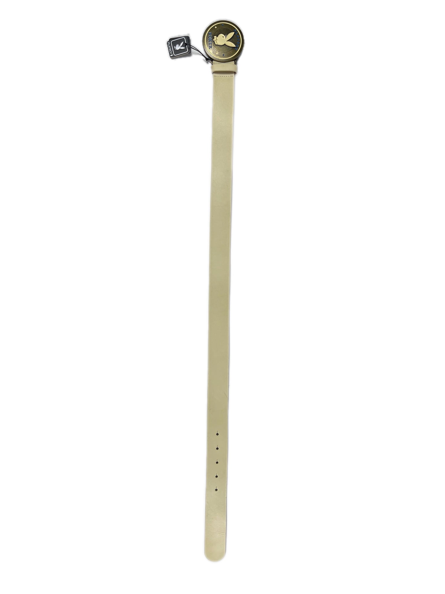 Y2k Playboy Leather Plug In Belt Beige 2004