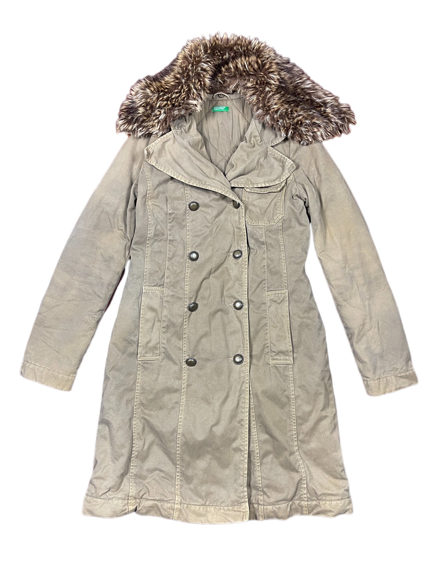 Y2k Benetton Coat Brown - XL