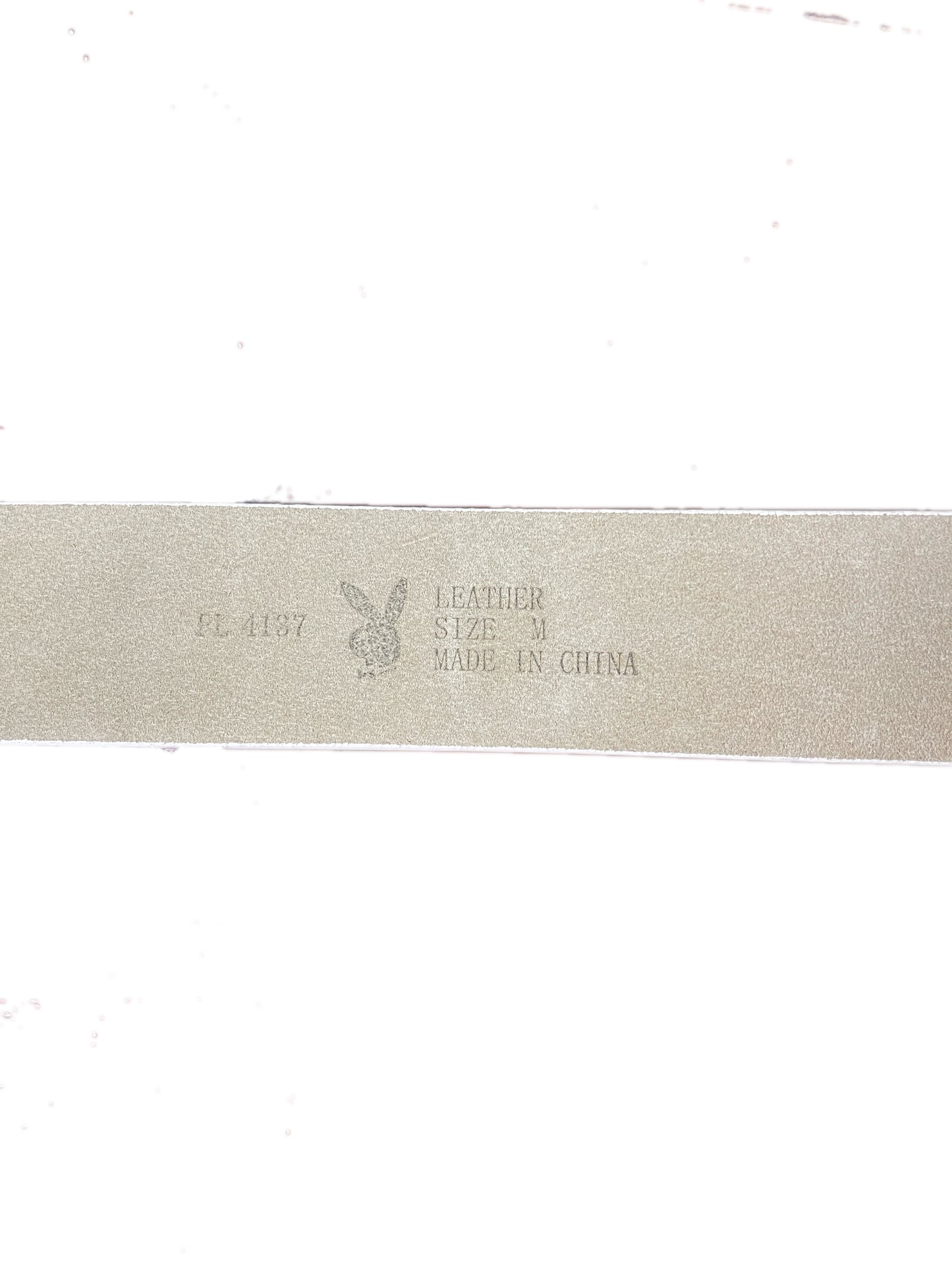 Y2k Playboy Leather Belt White 2004