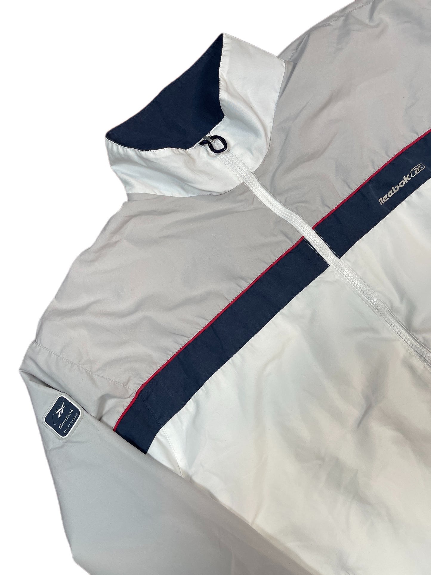 Y2k Reebok Sport Jacket Gray White - XL