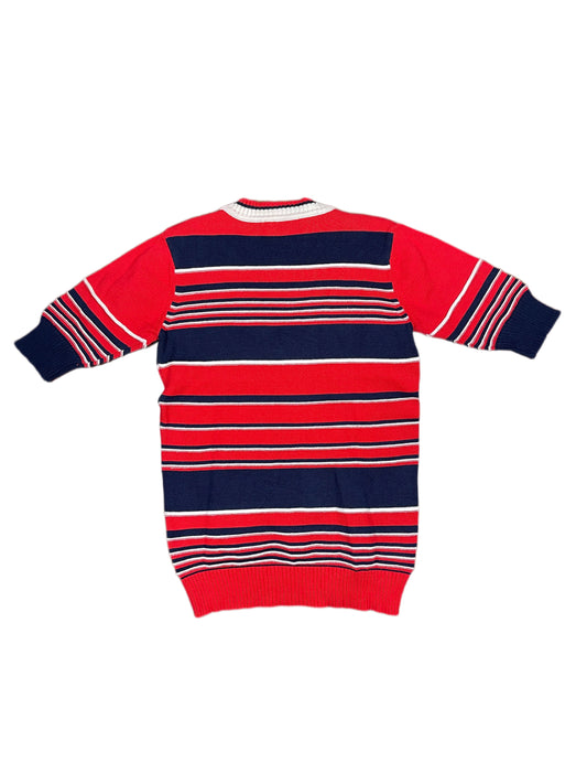 Dandara Short Sleeve Knitted Top Red Navy - M