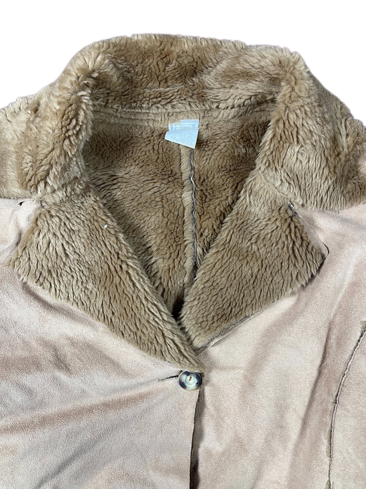 Vintage Faux Fur Coat Beige - M