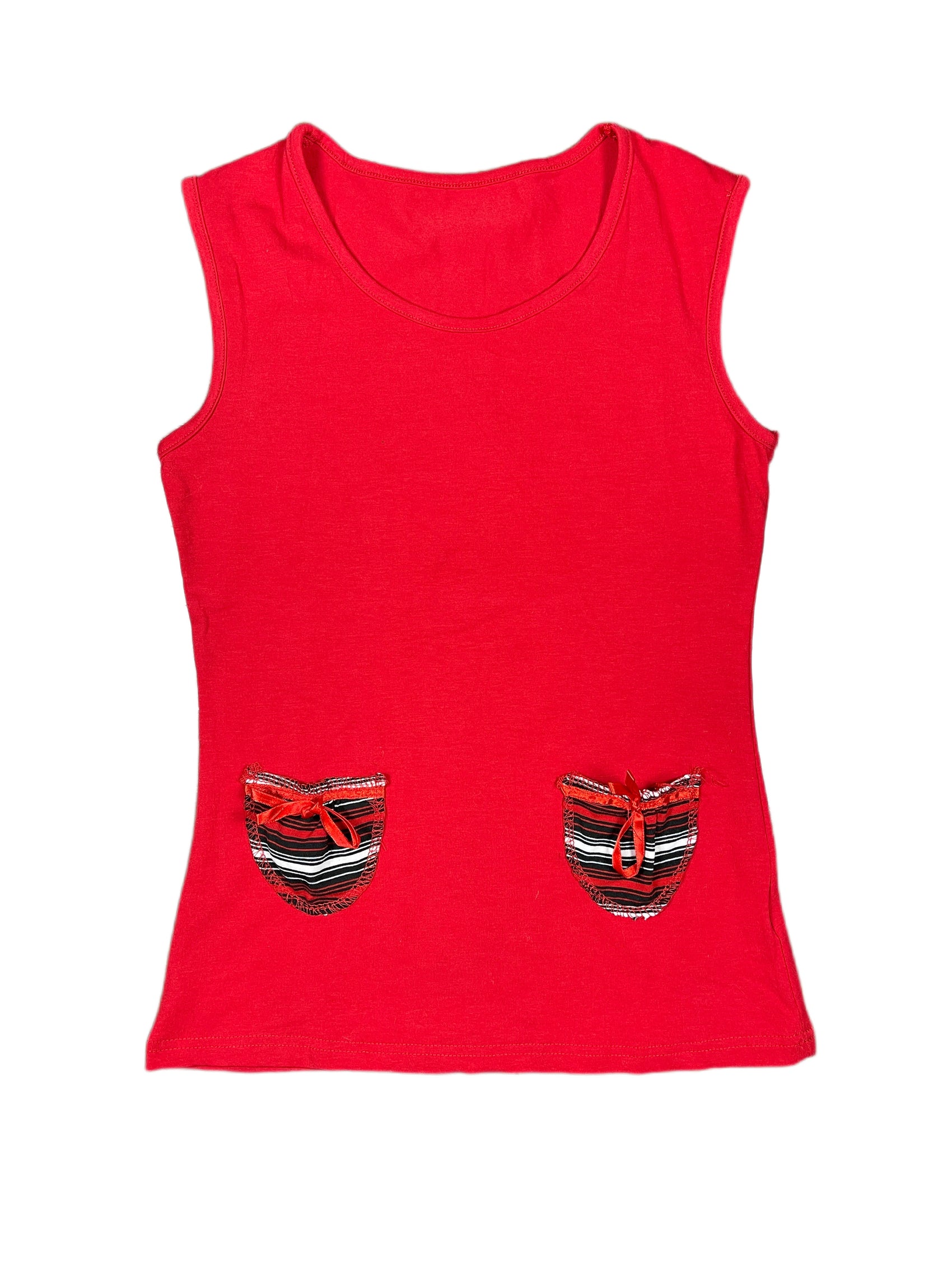 Y2k Sleeveless Top Red - M