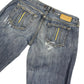 Y2k Fornarina Low Waist Flared Denim Pants Blue - M/L