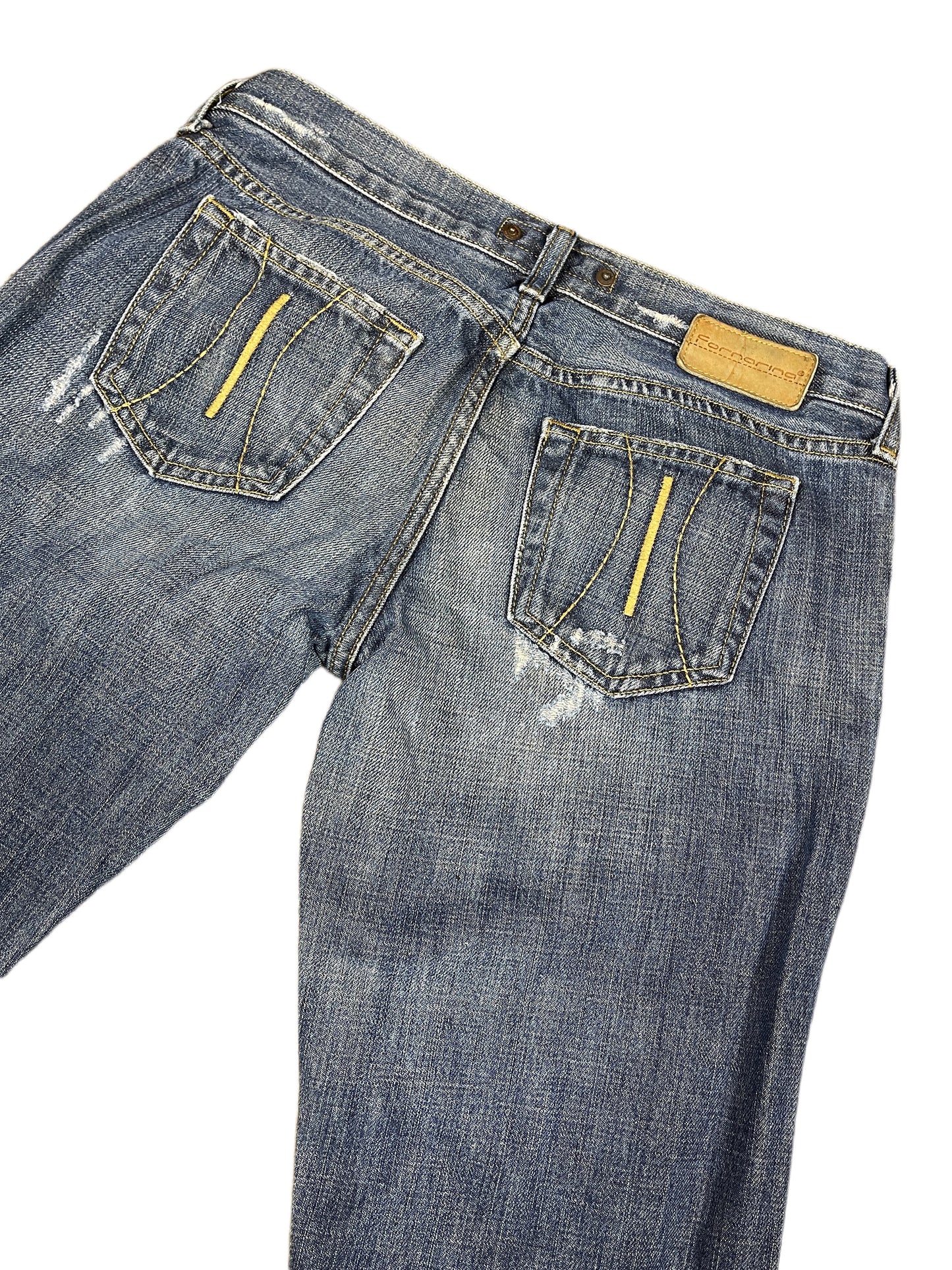 Y2k Fornarina Low Waist Flared Denim Pants Blue - M/L
