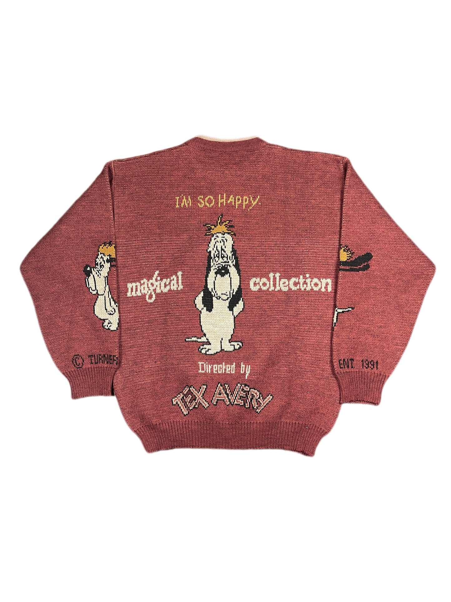 Vintage Droopy Studio Aventures Chunky Knitted Sweatshirt Red - XL