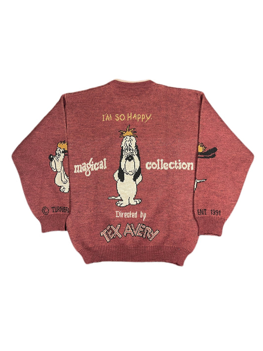 Vintage Droopy Studio Aventures Chunky Knitted Sweatshirt Red - XL