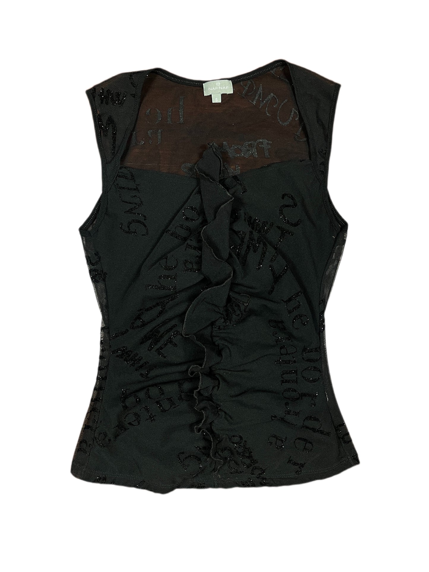 Y2k Naf Naf Elegant Top Black - S