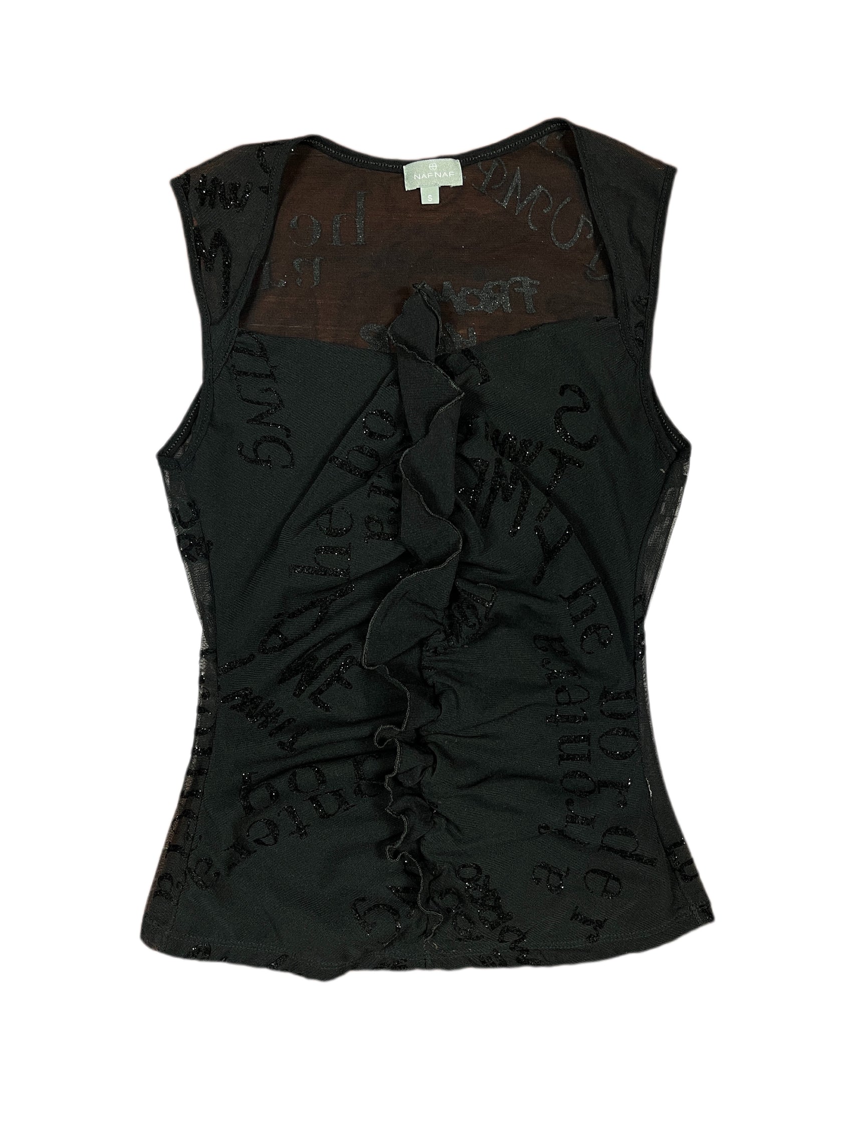 Y2k Naf Naf Elegant Top Black - S