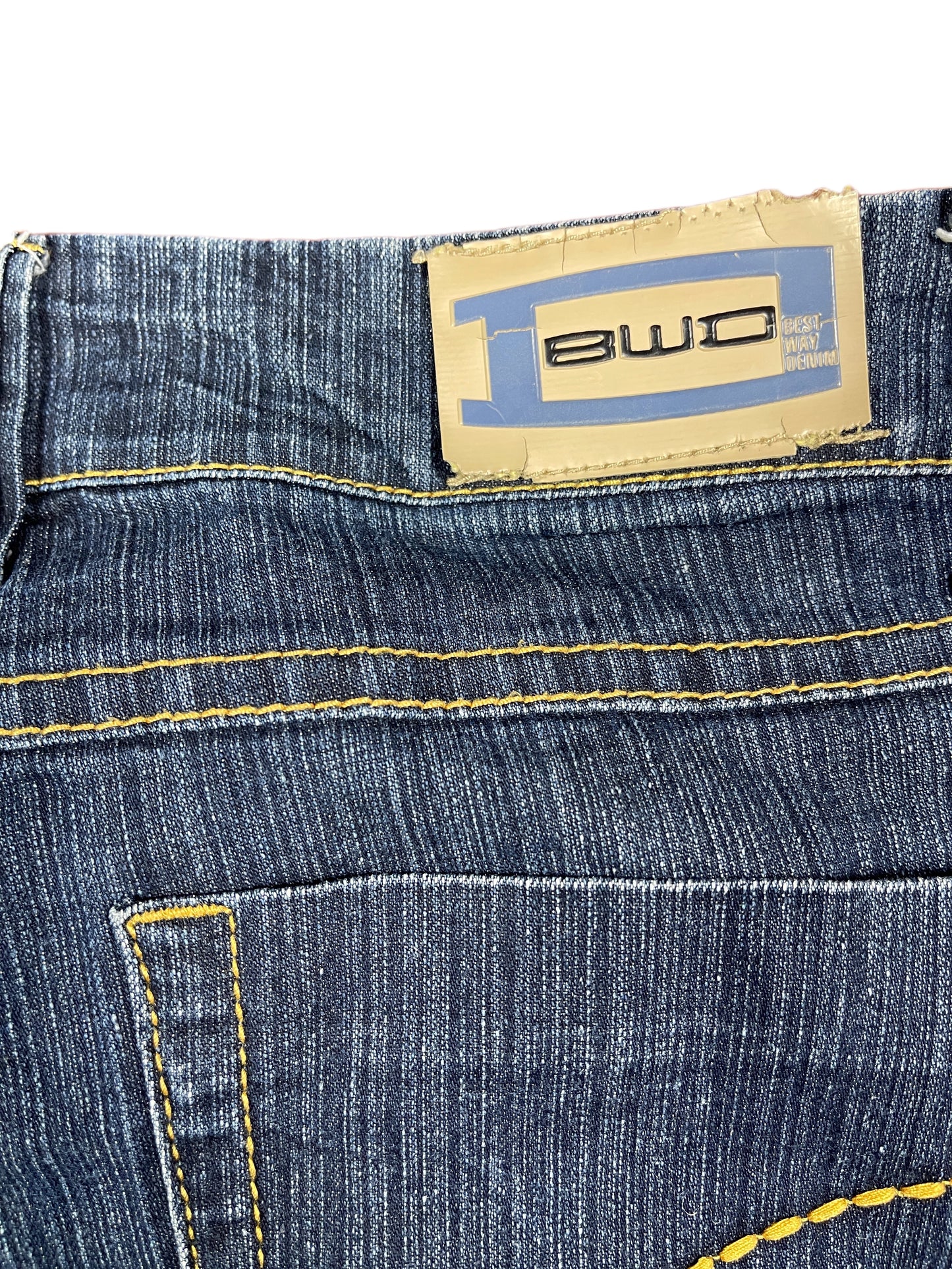 Y2k Bwd Denim Pants Flared Blue - S