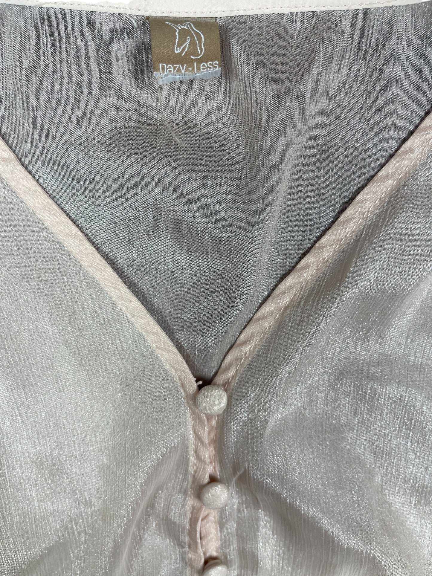 Dazy Less Shiny Long Sleeve Top Perlmut White - M/L
