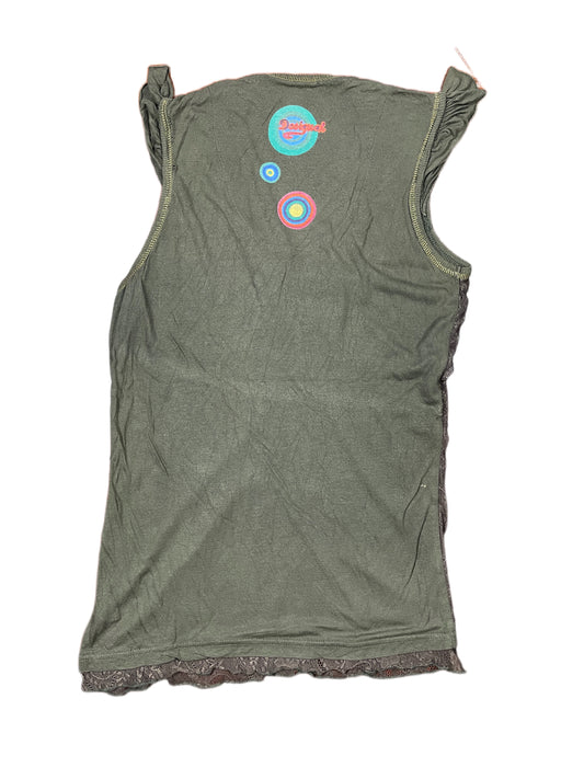 Y2k Desigual Sleeveless Top Khaki - XL