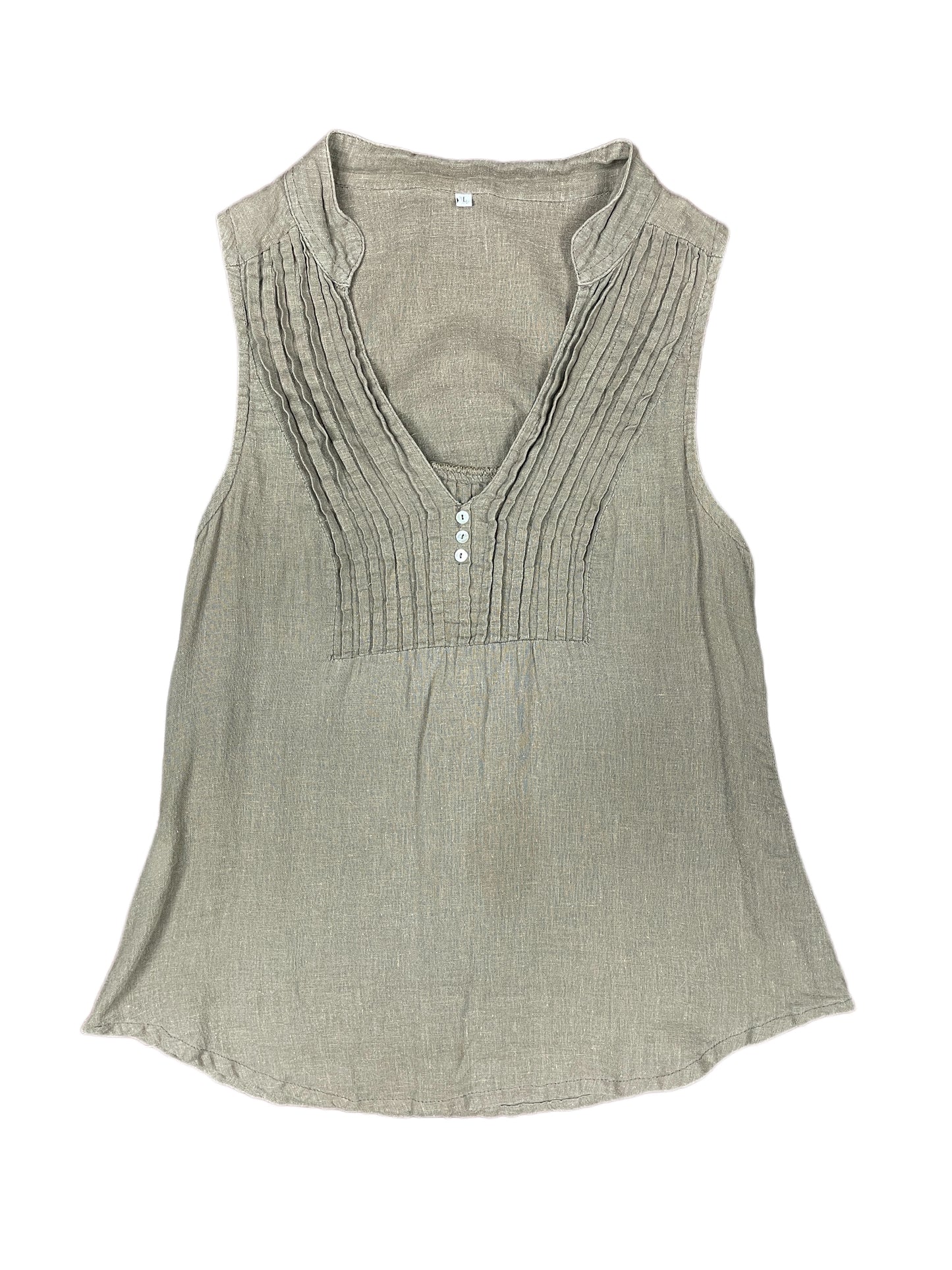 Vintage Sleeveless Top Khaki - L