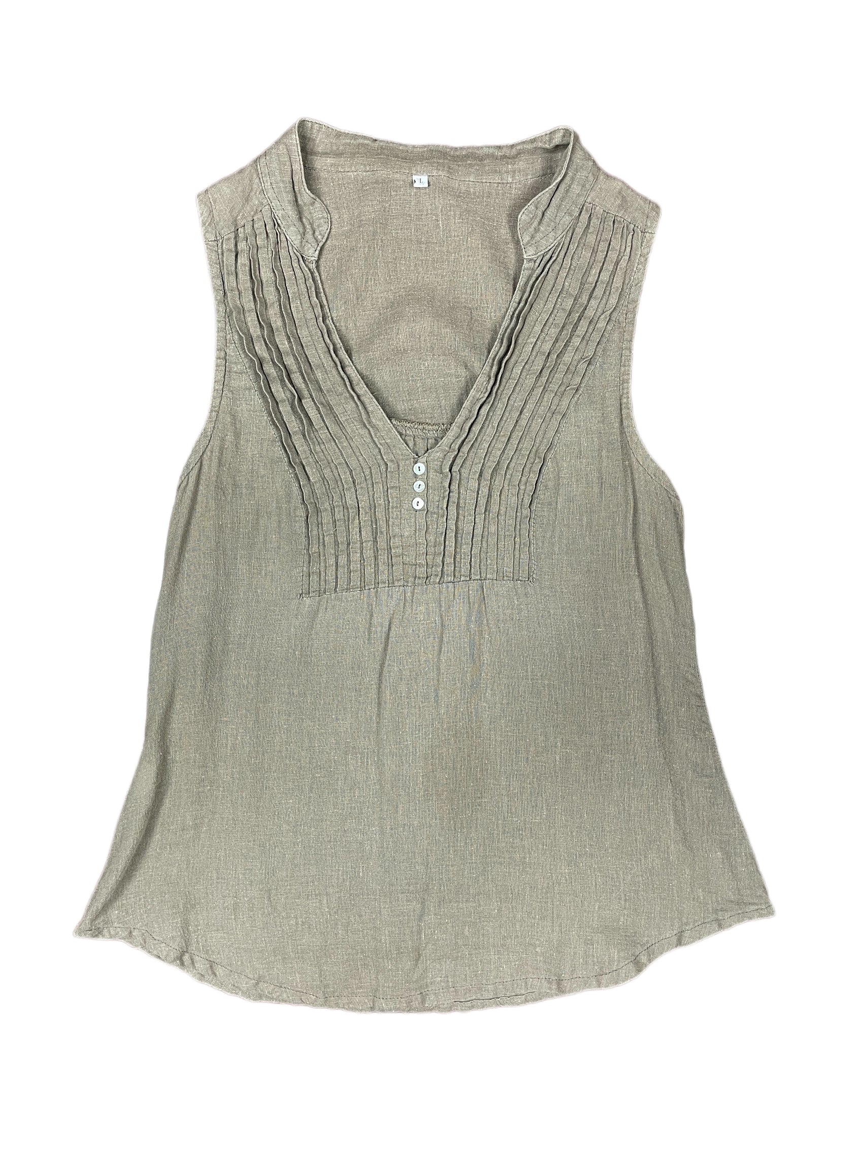 Vintage Sleeveless Top Khaki - L