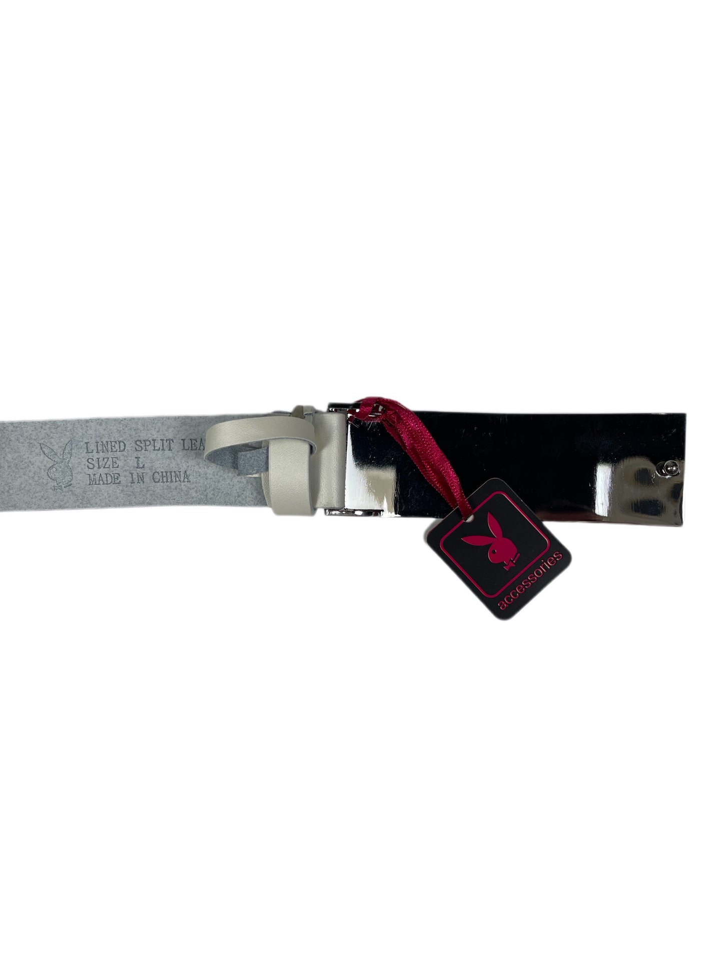 Y2k Playboy Leather Plug In Belt White 2004