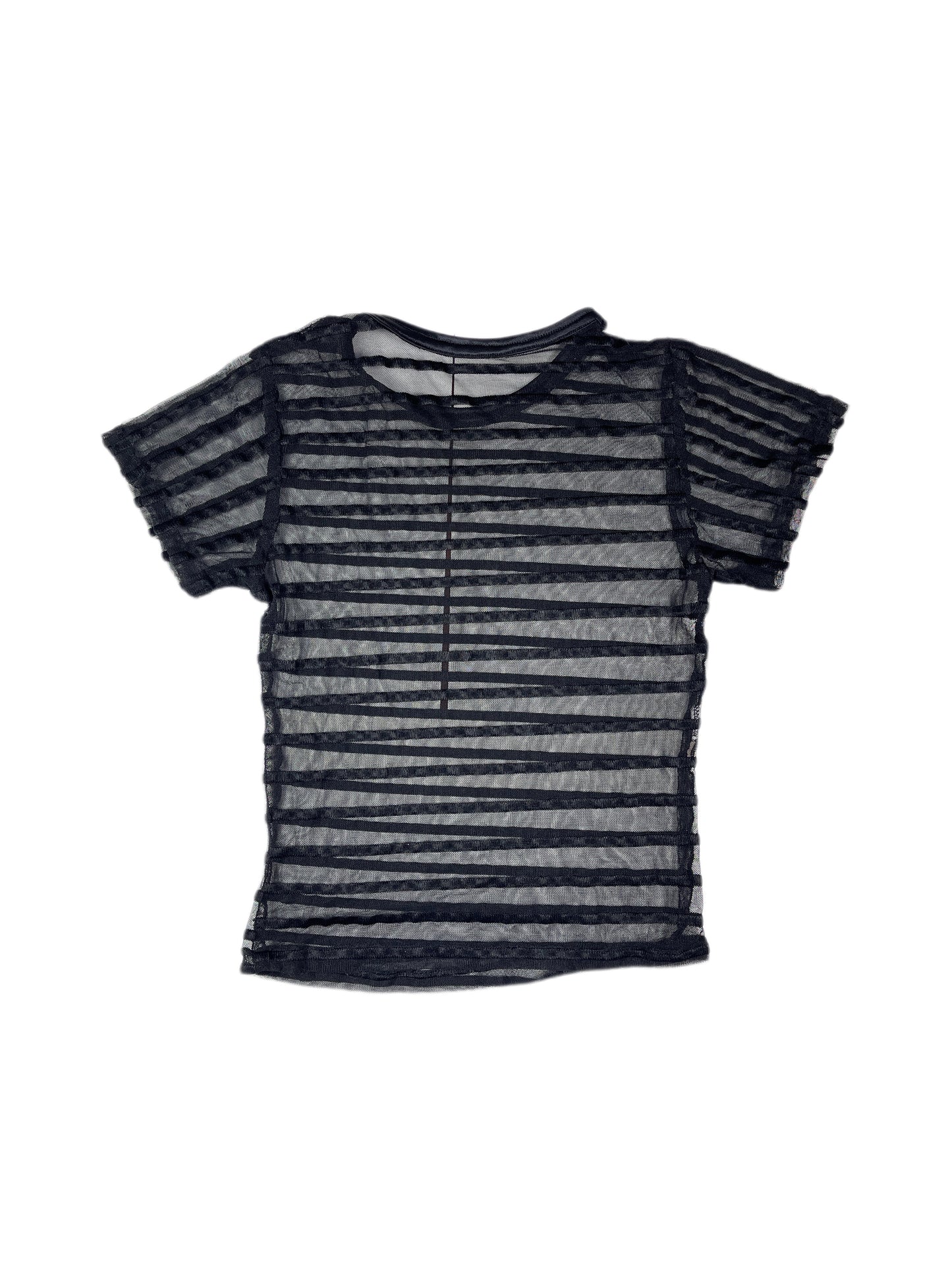 Y2k See Through Short Sleeve Top Black - XS/S