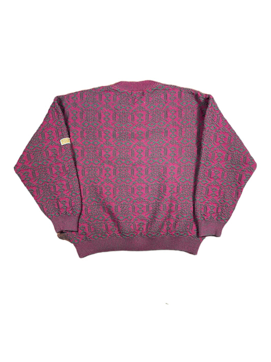 Vintage Stitch Fred Chunky Knitted Sweatshirt Red Green - L