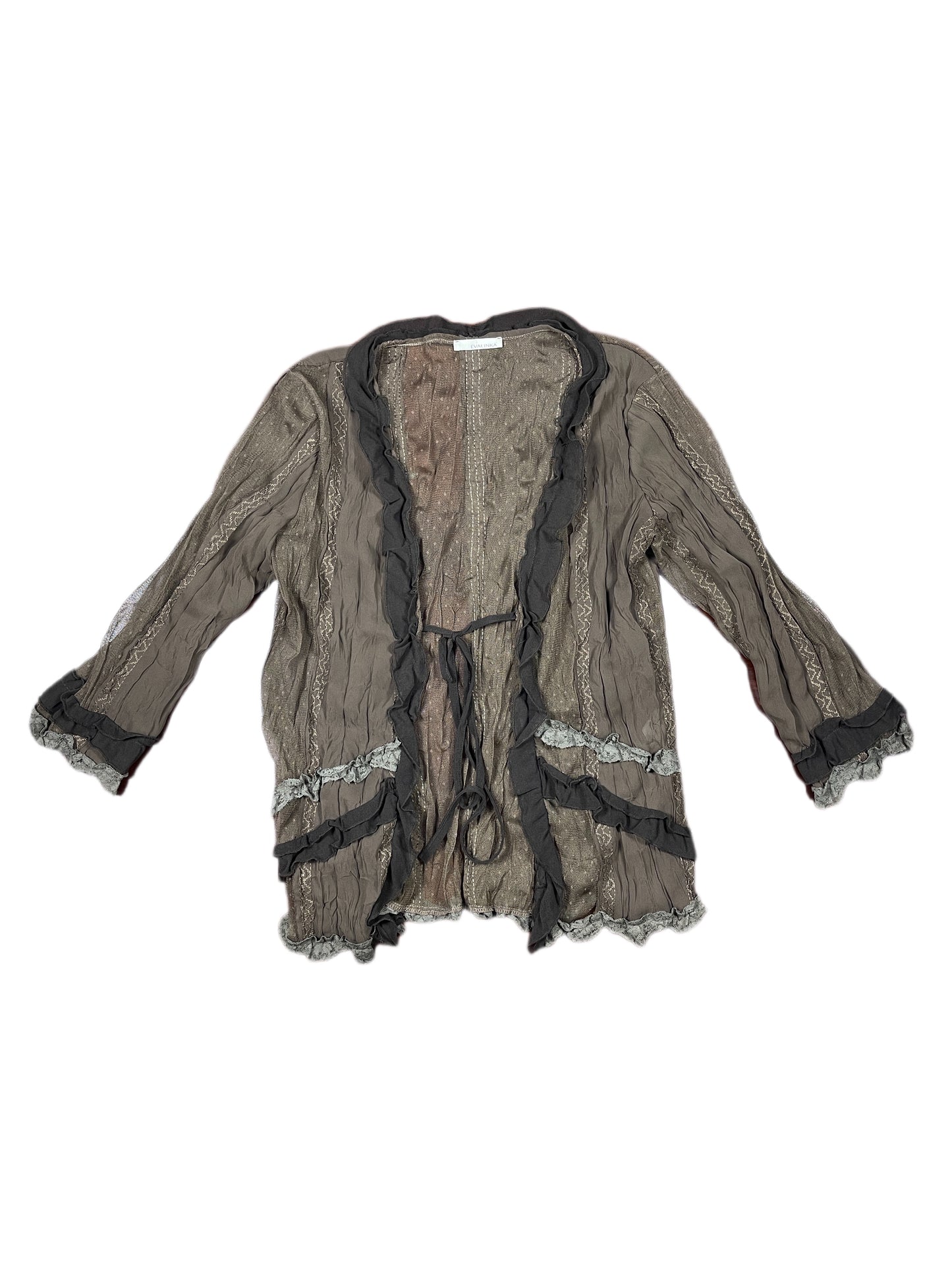 Y2k Evalinka Long Sleeve Top Brown - M