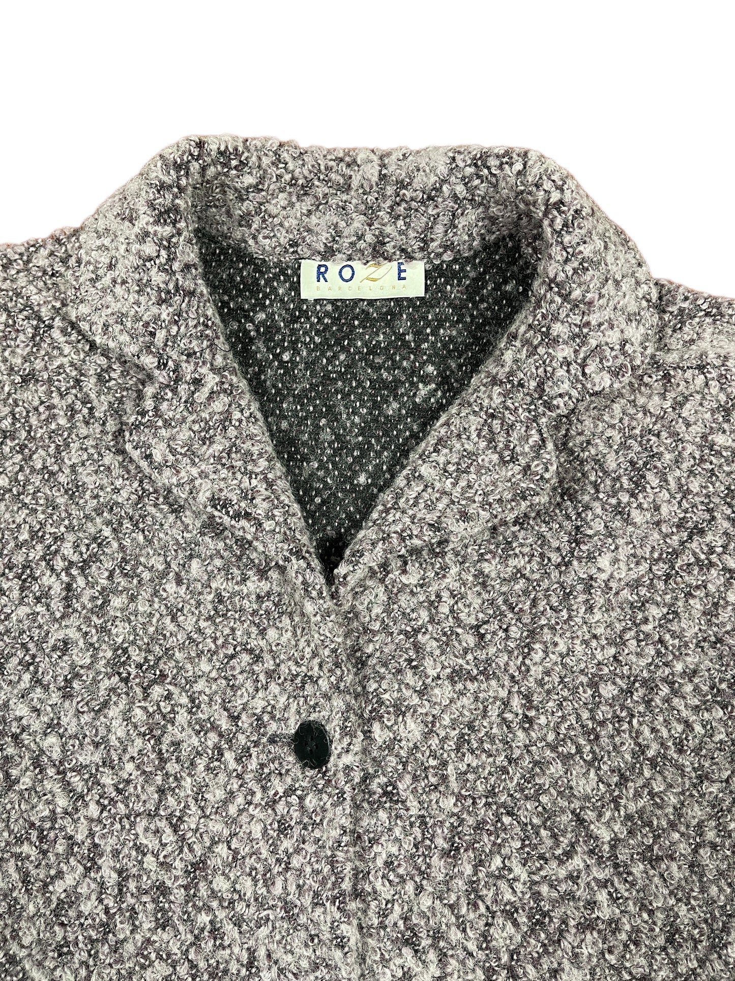 Vintage Roze Knitted Blazer Purple Black - XL