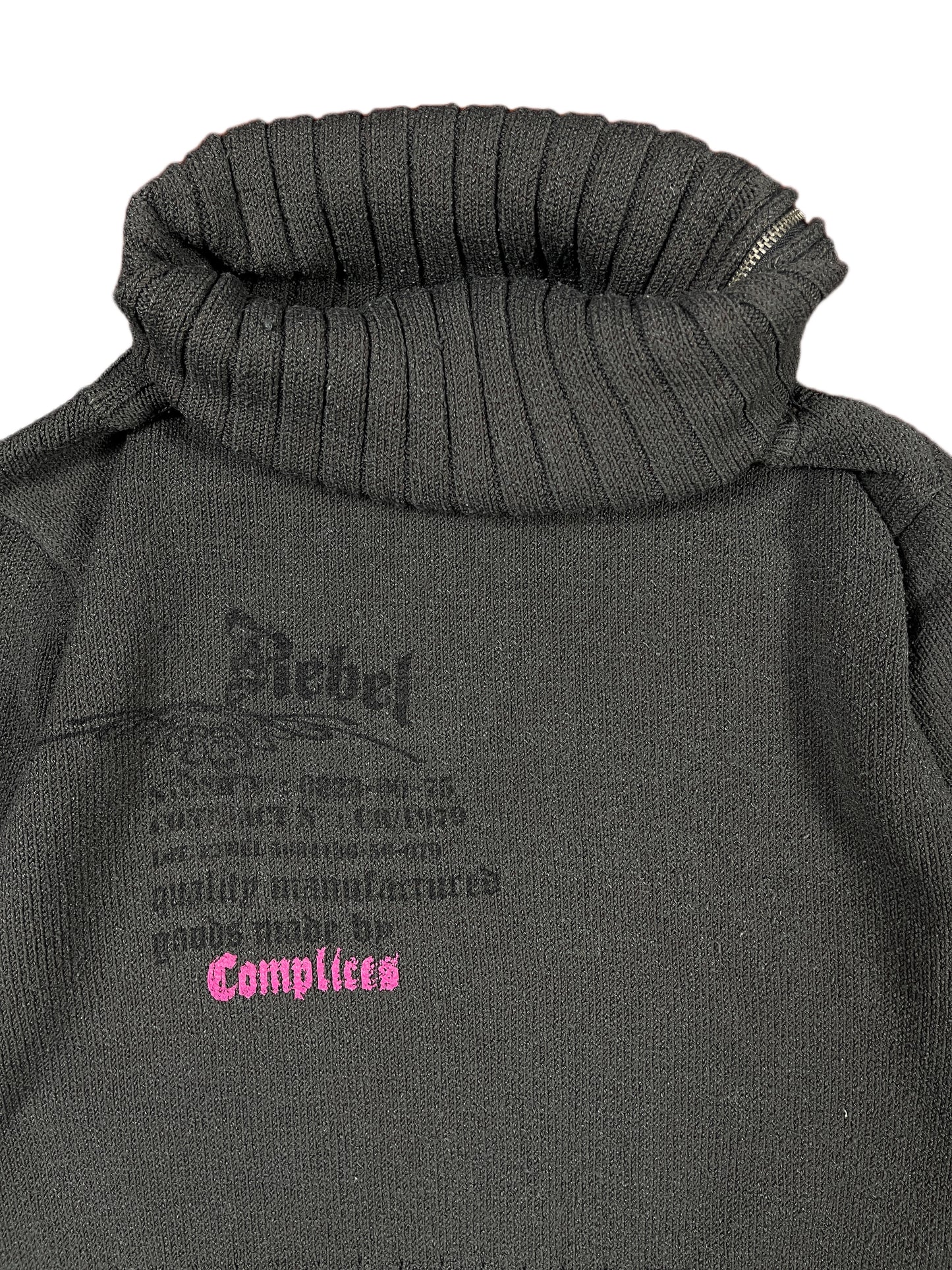 Y2k Complices Knitted Turtleneck Sweatshirt Gray - S/M