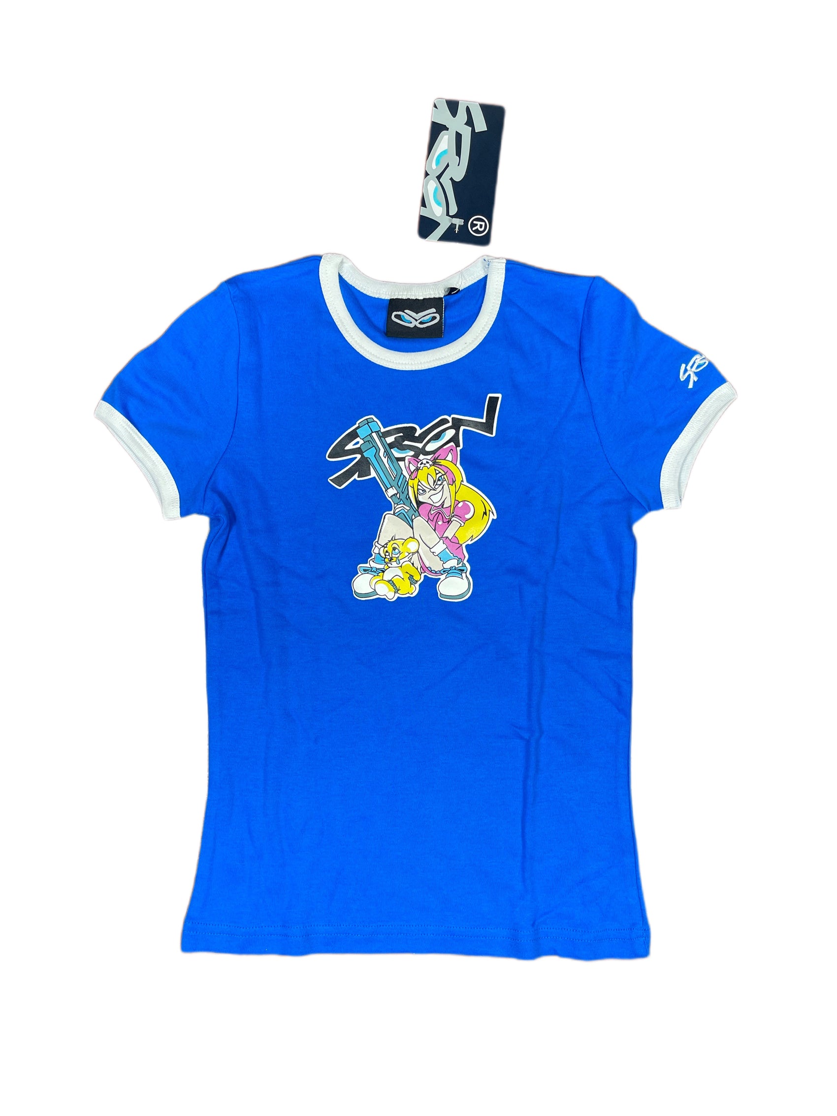 Y2k Spoon Deadstock Short Sleeve Top Blue - S