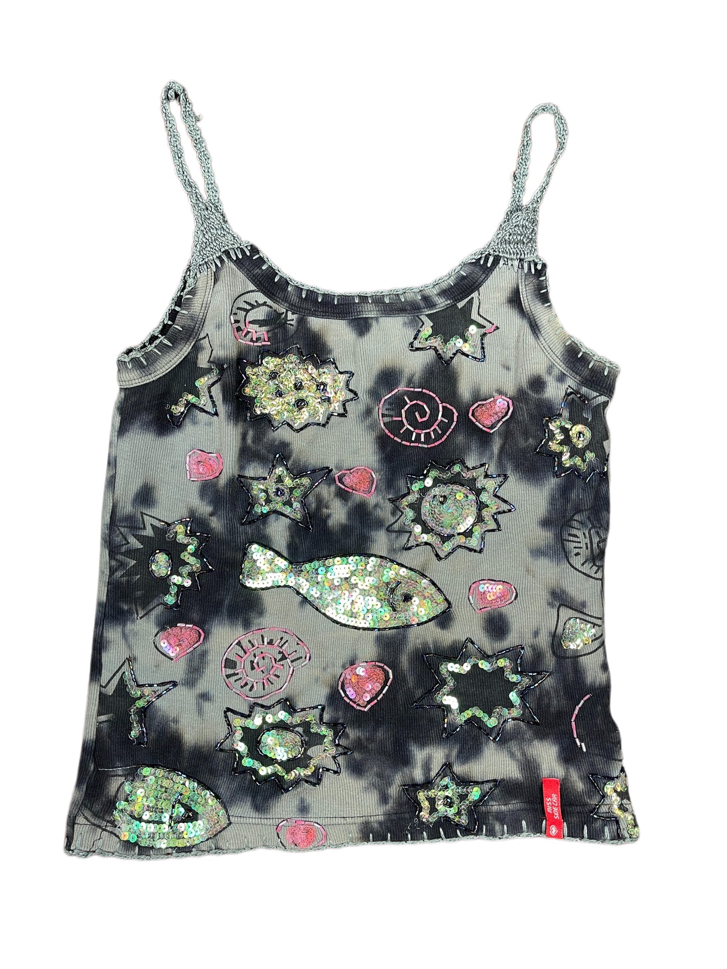 Y2k Miss Side Car Sleeveless Top Gray - M